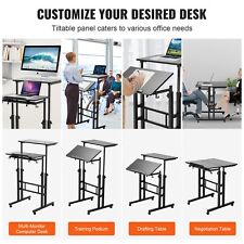 Ergonomic Adjustable Mobile Standing Desk Height Adjustable Sit-Stand Desk Black picture