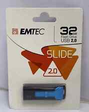 EMTEC Slide 32GB USB 2.0 Flash Drive brand new in package USA made picture