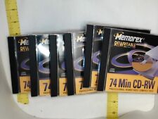 Lot of 6 Vintage Memorex Professional Rewritable Compact Disk 74 Min CD-RW 1997 picture