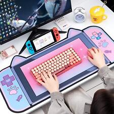 Cute Cat Ears Big Mouse Pad Thicken Computer Games Non-slip Pink Girl 80CM*40CM  picture