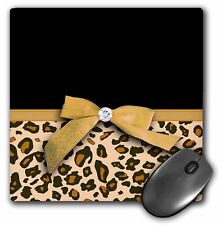 3dRose Gold leopard spots with glamorous faux ribbon bow - girly glam graphic - picture