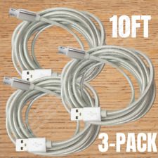 1-3 PACK 10Ft Micro USB Fast Charger Data Sync Cable Cord For Samsung LG Android picture
