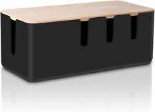 Cable Management Box by , Solid Wood Lid, Cord Organizer for Desk TV Computer... picture