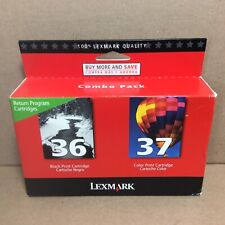 LEXMARK 36 37 Combo Pack Black Color Cartridges Sealed New - Dated 2008 picture