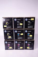 Large Lot of 9 HP Laserjet 122A Black Magenta Cyan Yellow Toner Cartridges Lot  picture