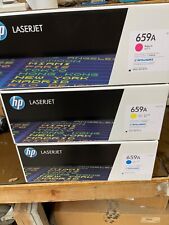 HP 659A SET OF 3 COLORS CYAN YELLOW MAGEN W2011A W2012A W2013A RETAIL BOXES 659A picture