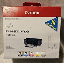 Genuine CANON Pixma Multi Pack Pgi-9/Pbk/C/M/Y/Gy Open Box Sealed PACK NEW picture