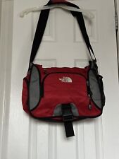 EUC The North Face University Laptop Messenger Bag Gray/Red/Black  picture