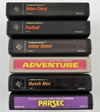 TI Video Chess, Football, Indoor Soccer, Adventure, Munch Man, Parsec Carts Used picture