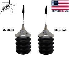 2x 30ml Ink Jet Black Ink Easy Refill Squeeze Bottle Non Toxic Universal Epson  picture