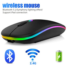 Wireless Mouse For Laptop PC Bluetooth RGB Rechargeable Mouses Wireless Computer picture