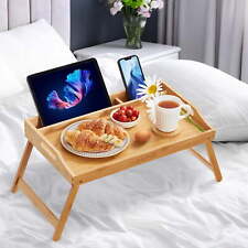 BENTISM Bamboo Bed Tray Breakfast Serving Table Laptop Desk with Foldable Legs.. picture