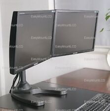EZM Deluxe Dual LCD Monitor Mount Stand Free Standing - Up to 28