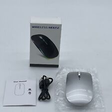 Wireless Optical Mouse Slim LED Rechargeable Bluetooth Laptop PC Desktop Silver picture
