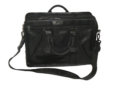 Vtg TUMI Expandable Black Leather Organizer Briefcase Laptop Bag 17 X 5 X 12 picture