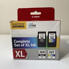 Canon PG-260XL Black & CL-261XL Color Complete Set of Ink Value Pack 260XL 261XL picture