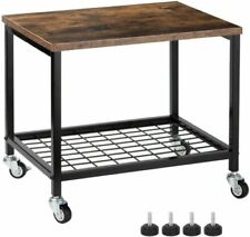 Wooden 2 Tier Rolling Utility Cart Storage Organizer Cart Bedroom Living Room picture