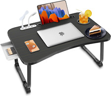 Fayquaze Laptop Bed Desk, Portable Foldable Laptop Bed Table with USB Charge Por picture