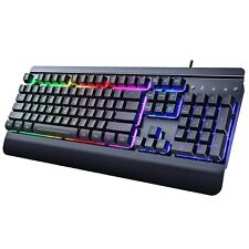 Dacoity Gaming Keyboard 104 Keys All-Metal PanelRainbow LED Backlit Quiet picture