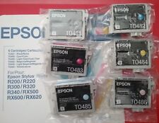 SET 6 GENUINE EPSON 48 INKS STYLUS RX620 T0481 T0482 T0483 T0484 T0485 T0486 NEW picture