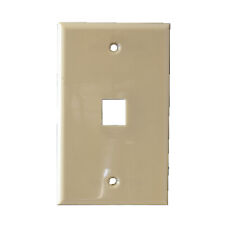 1 Port Keystone Faceplate in Ivory for Cat5e Cat6  25 Pack  Fast Shipping Tuff J picture