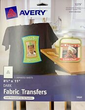 Avery Dark Fabric Transfers 8 1/2 X 11 In. T-shirt 5pc  picture