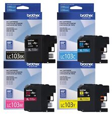 GENUINE NEW Brother LC-103 LC-103XL Color Ink Cartridge 4 Pack picture