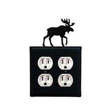 Village Wrought Iron EOO-19 Moose Double Outlet Cover- Black picture