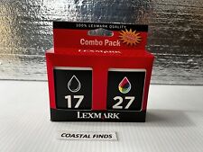 Lexmark 17 27 Black Tri-Color Ink Cartridge Set of 2 OEM NEW Sealed Z23 Z25 X74 picture