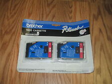 2 Pack Genuine Brother P-Touch  Laminating Labels. TC-21 Red on White.   L@@K picture