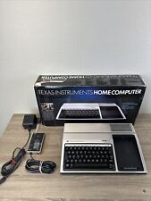 Vtg Texas Instruments Home Computer TI-99/4A  w Box & Cable  - Untested turns on picture