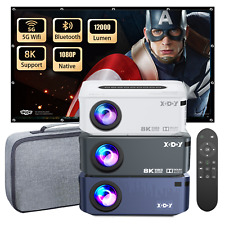 Bluetooth Projector 4K 8K 1080P HD 5G WiFi LED Video Home Theater Cinema Beamer picture