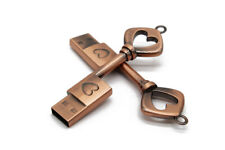 1/2TB 512GB Vintage Metal Copper Key Pendrive Usb Flash Drive Memory Stick Gifts picture