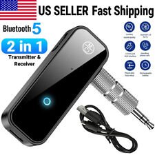 Bluetooth 5.0 USB Wireless Transmitter Receiver 2in1 Audio Adapter 3.5mm Aux Car picture