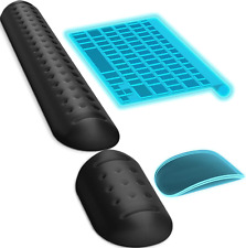 Upgrade Memory Foam Keyboard Wrist Rest Set - Massage Holes Design Wrist Rest fo picture