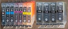 Lot Genuine OEM Virgin Empty Canon Ink Cartridges Set of 11 Used Once CLI8 PGBK5 picture
