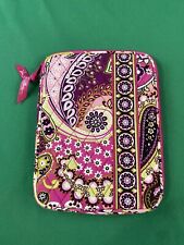 NWOT Vera Bradley iPad Tablet Sleeve Case Zip Cover Quilted Very Berry Paisley picture