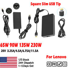 65W-230W AC Adapter Laptop Charger For Lenovo ThinkPad Square Slim USB-Tip 20V* picture