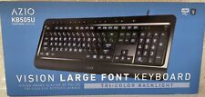 Azio KB505U Vision Large Font LED Backlit Keyboard Black Wired New In Box picture