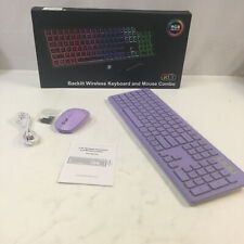 Trueque KL1 Purple White RGB Backlit Wireless Keyboard And Mouse Combo  picture