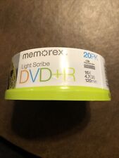 Memorex DVD-R 20 Pack 16X 4.7GB 120 Min Brand New Factory Sealed picture