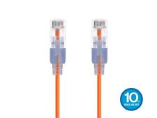 SlimRun Cat6A Ethernet Patch Cable RJ45 Stranded UTP Wire 30AWG 6in Orange 10pk picture