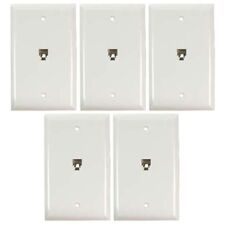 5 Pcs 1-Port RJ11 6P4C Telephone Phone Line Wall Plate Modular Smooth White picture