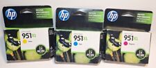 3 HP 951XL High Yield Cyan Yellow Magenta Ink Cartridge Lot EXP Dec 2013 New  picture