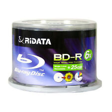 100-PK Ritek Ridata 6X White Inkjet Hub Printable BD-R Blu-Ray Blank Disc picture