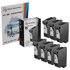 LD Remanufactured Replacement Ink Cartridges for HP 15 C6615DN Black 7pk picture