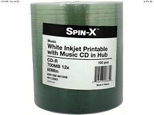 100-PK Spin-X Digital Audio CD-R DA Music White Inkjet Printable Blank Disc picture