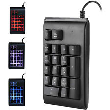 USB Wired 3-Color LED Backlight Numeric Keypad 19-Keys Backlit Numpad for Laptop picture