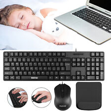 Wired Keyboard and Mouse Combo Ergonomic/Mouse Pad For Desktop Windows PC Laptop picture