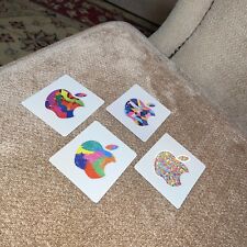 5 Colorful Apple Stickers Genuine Modern Logo Authentic- ALL NEW, Mint Condition picture